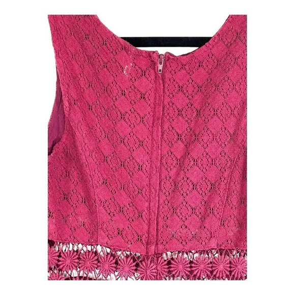 Free People Women's Daisy Waist Fit and Flare Lace Dress Burgundy Size 0 - Picture 6 of 10